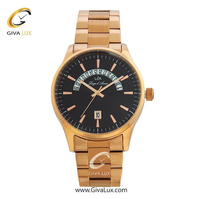 ساعت مچی اورجینال مردانه LdA رزگلد | رزگلد| مشکی| کد رفرنس 2397